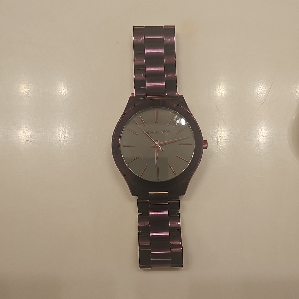 Michael Kors Purple and Silver Men's Watch